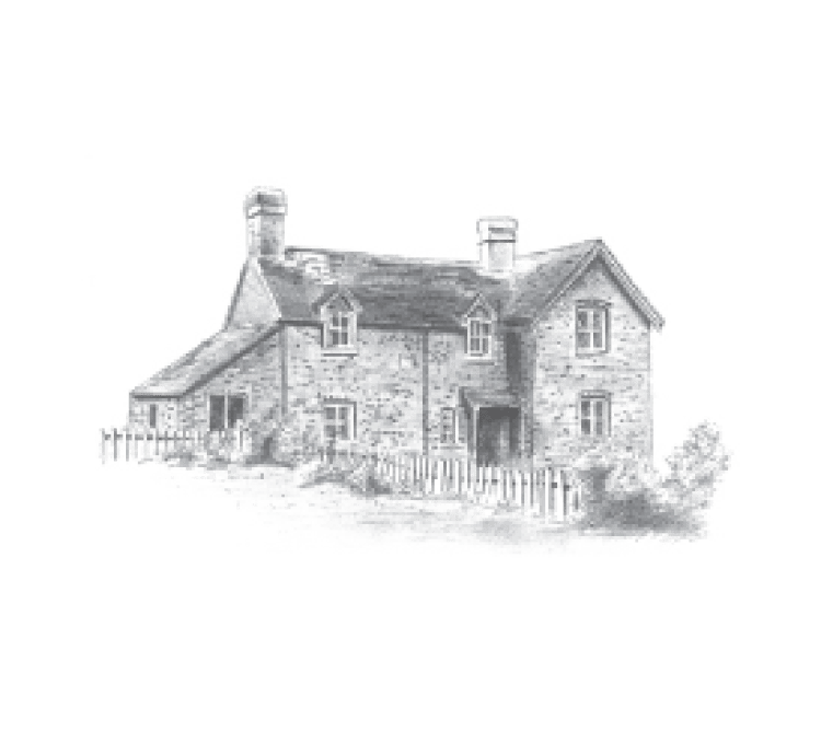 Burley Rails Cottage (Illustration by Will Drew) – New Forest Shortbread