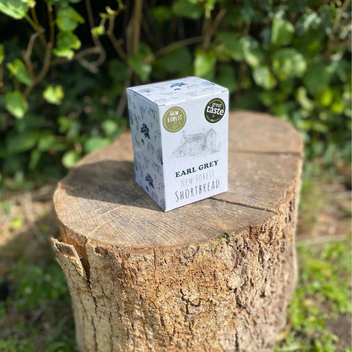 Delicate Earl Grey shortbread cookies arranged in a decorative box, ideal for birthdays and special occasions.