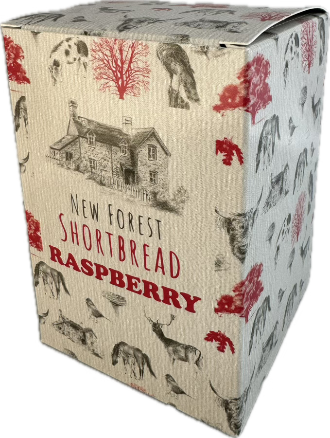 Raspberry Flavoured New Forest Shortbread - Box of 8