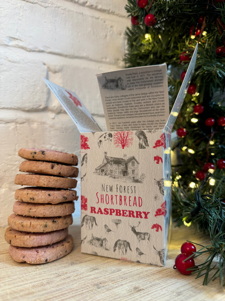 Raspberry Flavoured New Forest Shortbread - Box of 8